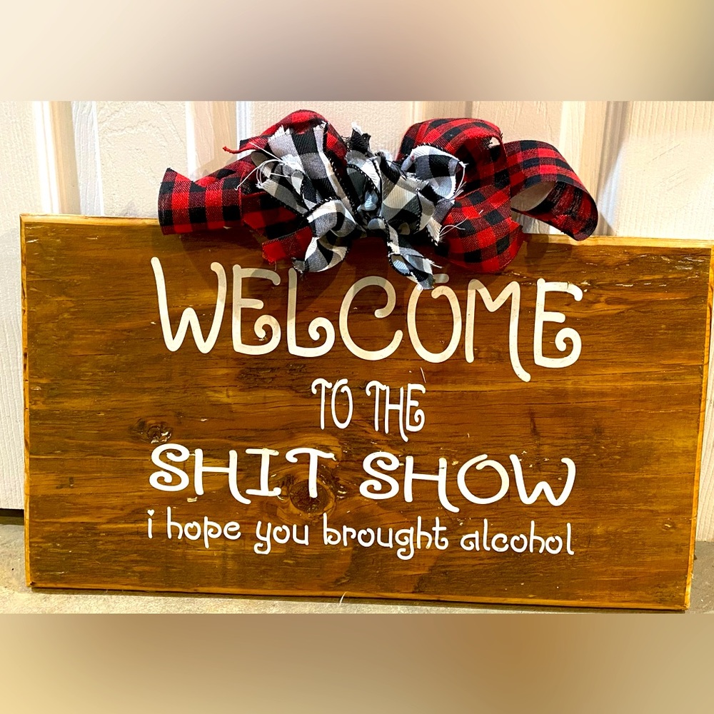 Wooden door hanger 😂
